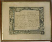 Framed black and white print of Queen Victoria's address to the nation on the death of her grandson,