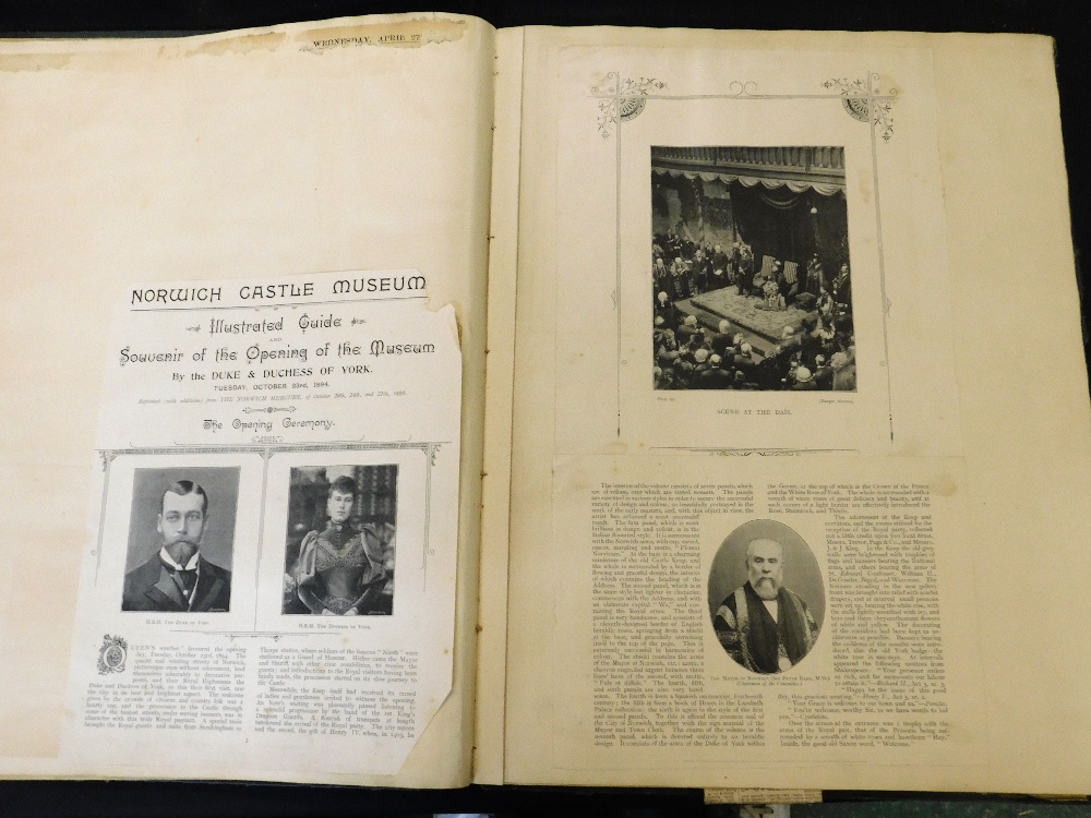 Large scrapbook, early 20th century Norwich interest including quantity Colman family, 1912, Norwich