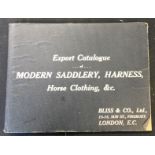 BLISS & CO LTD: EXPORT CATALOGUE OF MODERN SADDLERY, HARNESS, HORSE COVING ETC, [1910],