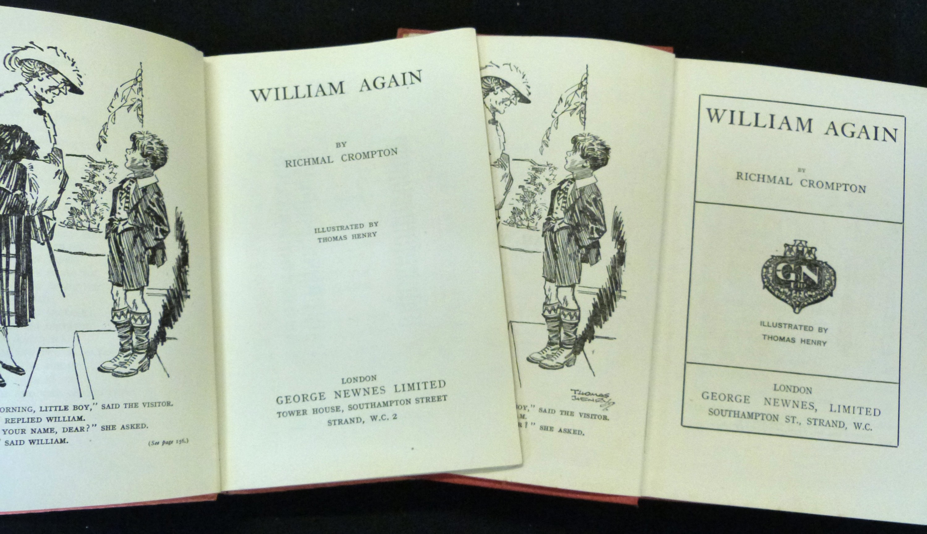 RICHMAL CROMPTON: WILLIAM AGAIN, London, George Newnes, 1923, 1st edition, original red cloth, vgc + - Image 3 of 4