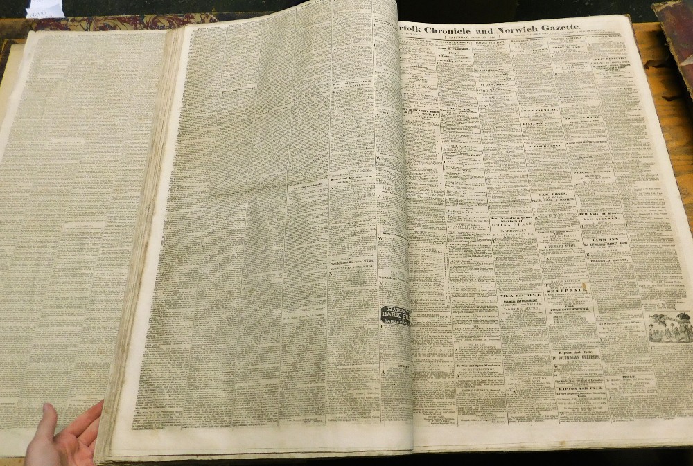 THE NORFOLK CHRONICLE, 1840-42, January to December, elephant folio, old half calf worn - Image 3 of 3