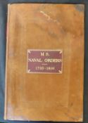 THE NAVAL ORDER BOOK OF RICHARD THOMAS (POST-CAPTAIN OF 1805), 183 manuscript pages with entries