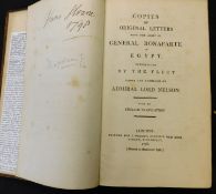 ANON: COPIES OF ORIGINAL LETTERS FROM THE ARMY OF GENERAL BONAPARTE IN EGYPT INTERCEPTED BY THE