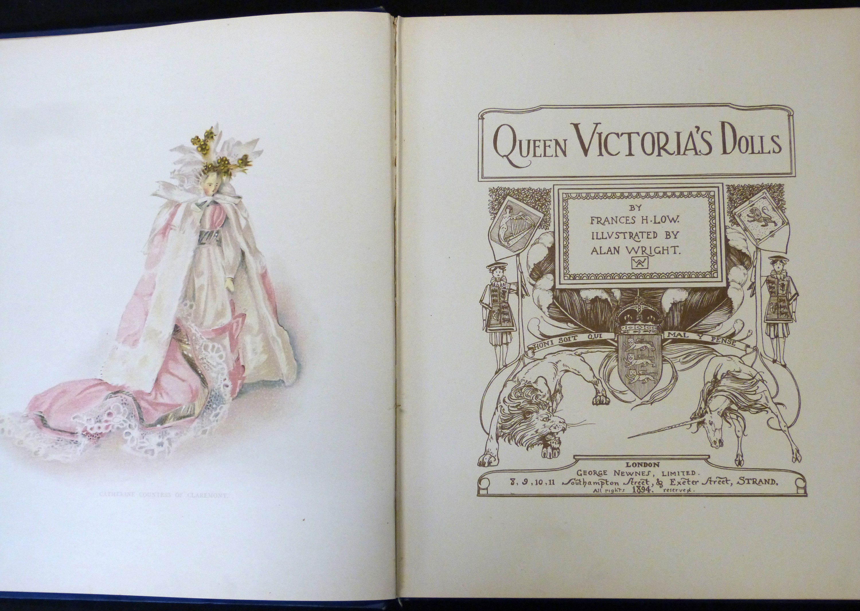 FRANCES H LOW: QUEEN VICTORIA'S DOLLS, ill Alan Wright, London, George Newnes, 1894, 1st edition, - Image 2 of 6