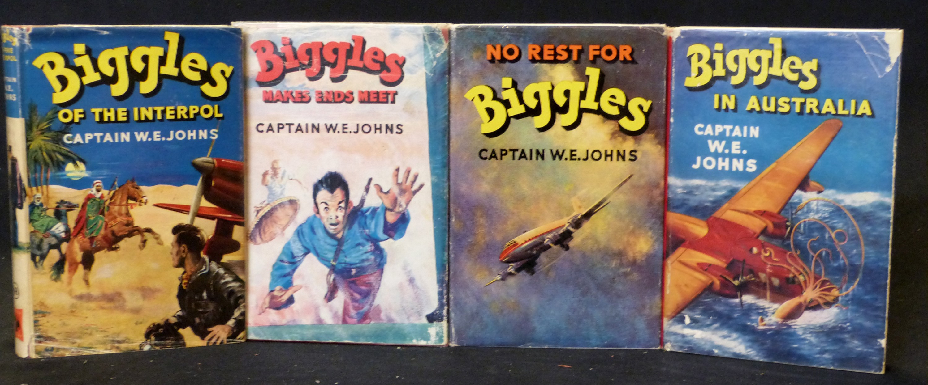 W E JOHNS: 4 titles: BIGGLES IN AUSTRALIA, London, Hodder & Stoughton, 1955, 1st edition, original