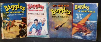 W E JOHNS: 4 titles: BIGGLES IN AUSTRALIA, London, Hodder & Stoughton, 1955, 1st edition, original