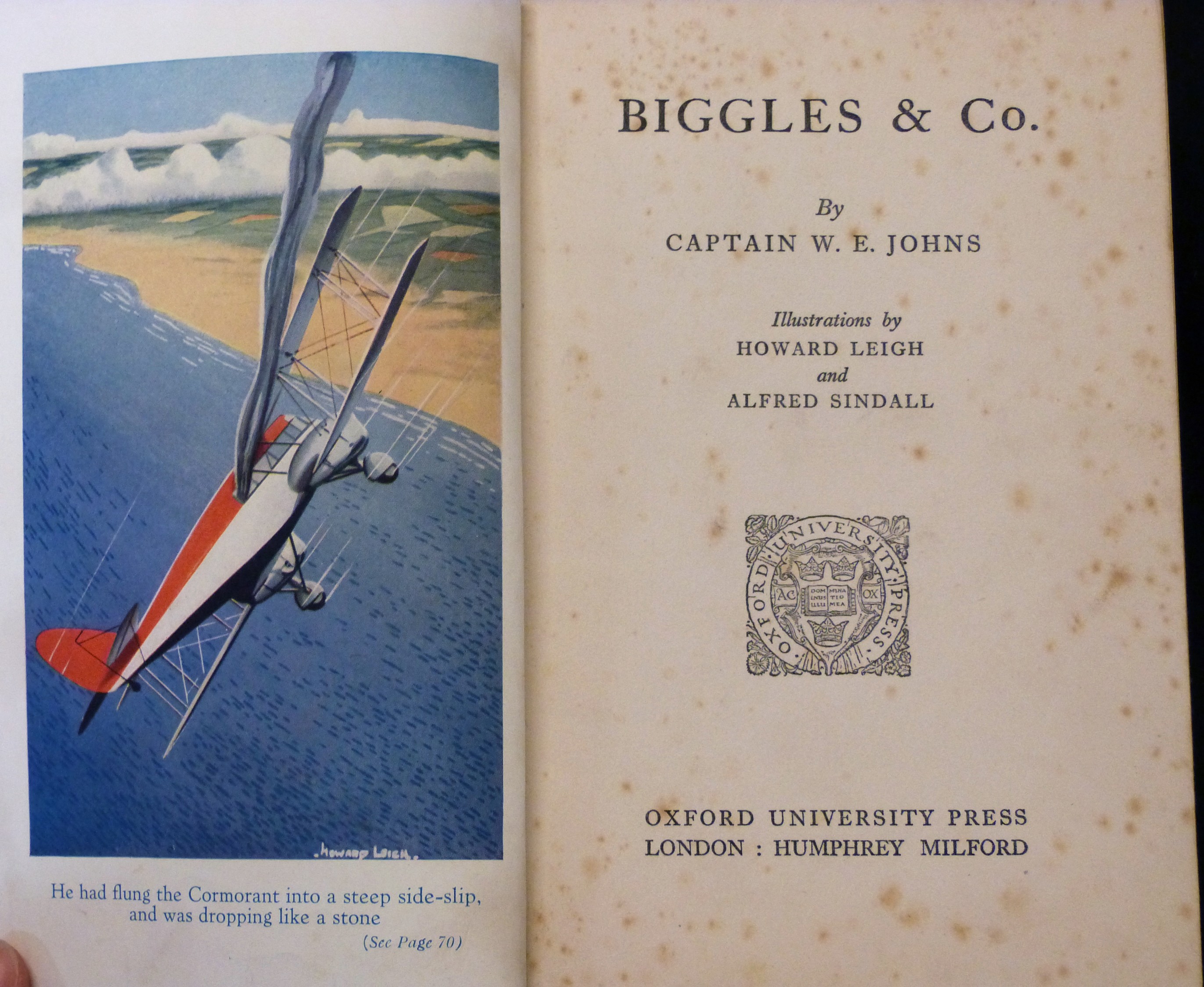 W E JOHNS: BIGGLES & CO, London, Oxford University Press, 1936, 1st edition, coloured frontis (