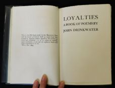JOHN DRINKWATER: LOYALTIES, A BOOK OF POEMS, ill Paul Nash, London, Beaumont Press, 1918 (200) (120)