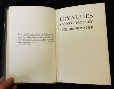JOHN DRINKWATER: LOYALTIES, A BOOK OF POEMS, ill Paul Nash, London, Beaumont Press, [1918] (200) (