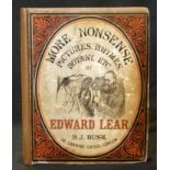 EDWARD LEAR: MORE NONSENSE, PICTURES, RHYMES, BOTANY ETC, London, Robert John Bush, 1872 [1874], 1st