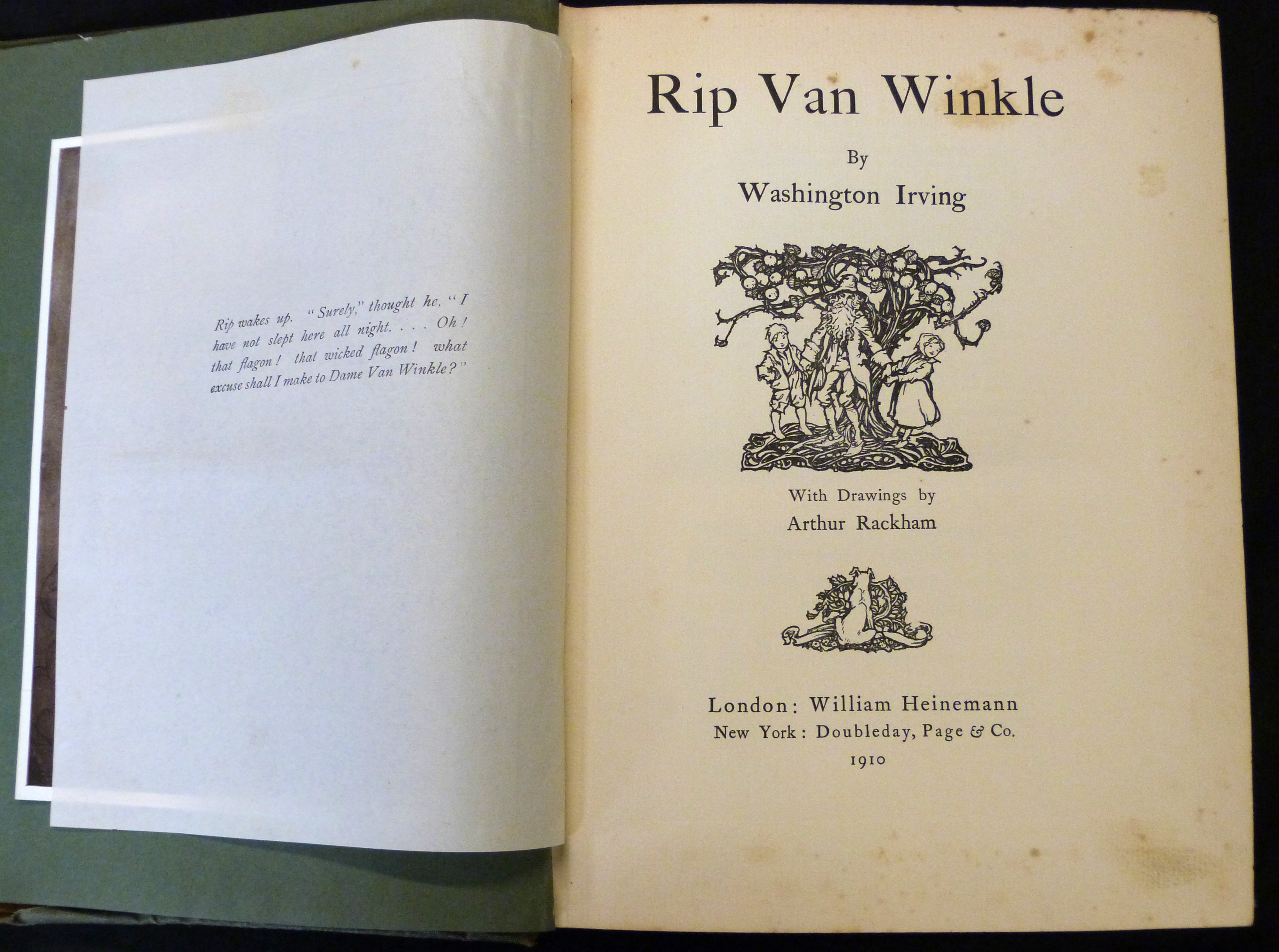 WASHINGTON IRVING: RIP VAN WINKLE, ill A Rackham, London, William Heinemann, 1910, 51 tipped in - Image 2 of 7