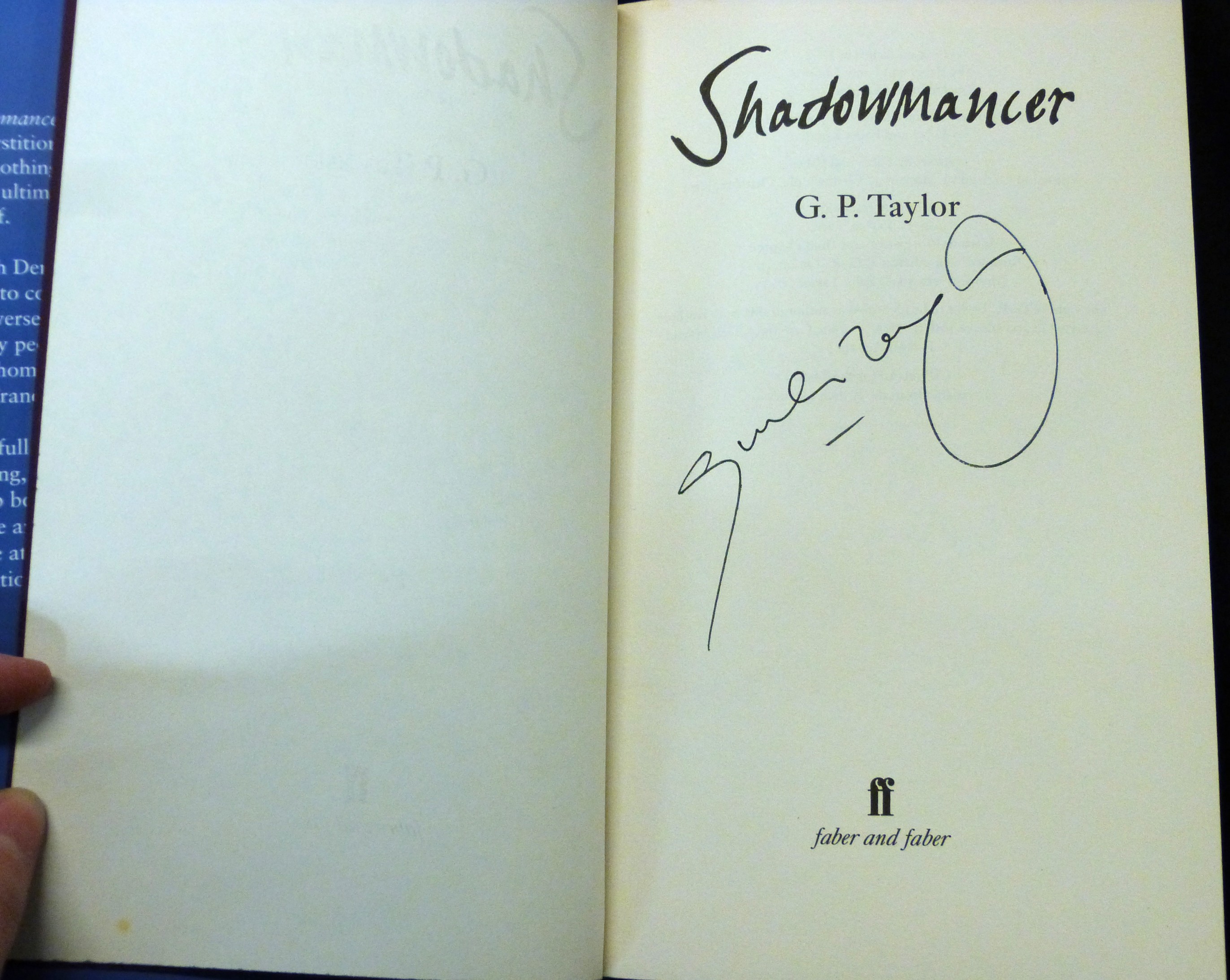 G P TAYLOR: SHADOWMANCER, London, Faber & Faber, 2003, 1st "Special" edition, signed, original - Image 2 of 2