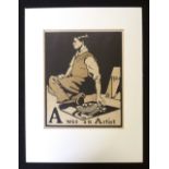 WILLIAM NICHOLSON: A WAS AN ARTIST, [1898], original litho print from "An Alphabet", approx 245 x