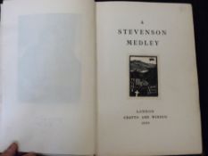 ROBERT LOUIS STEVENSON: A STEVENSON MEDLEY, London, Chatto & Windus, 1899 (300), signed by