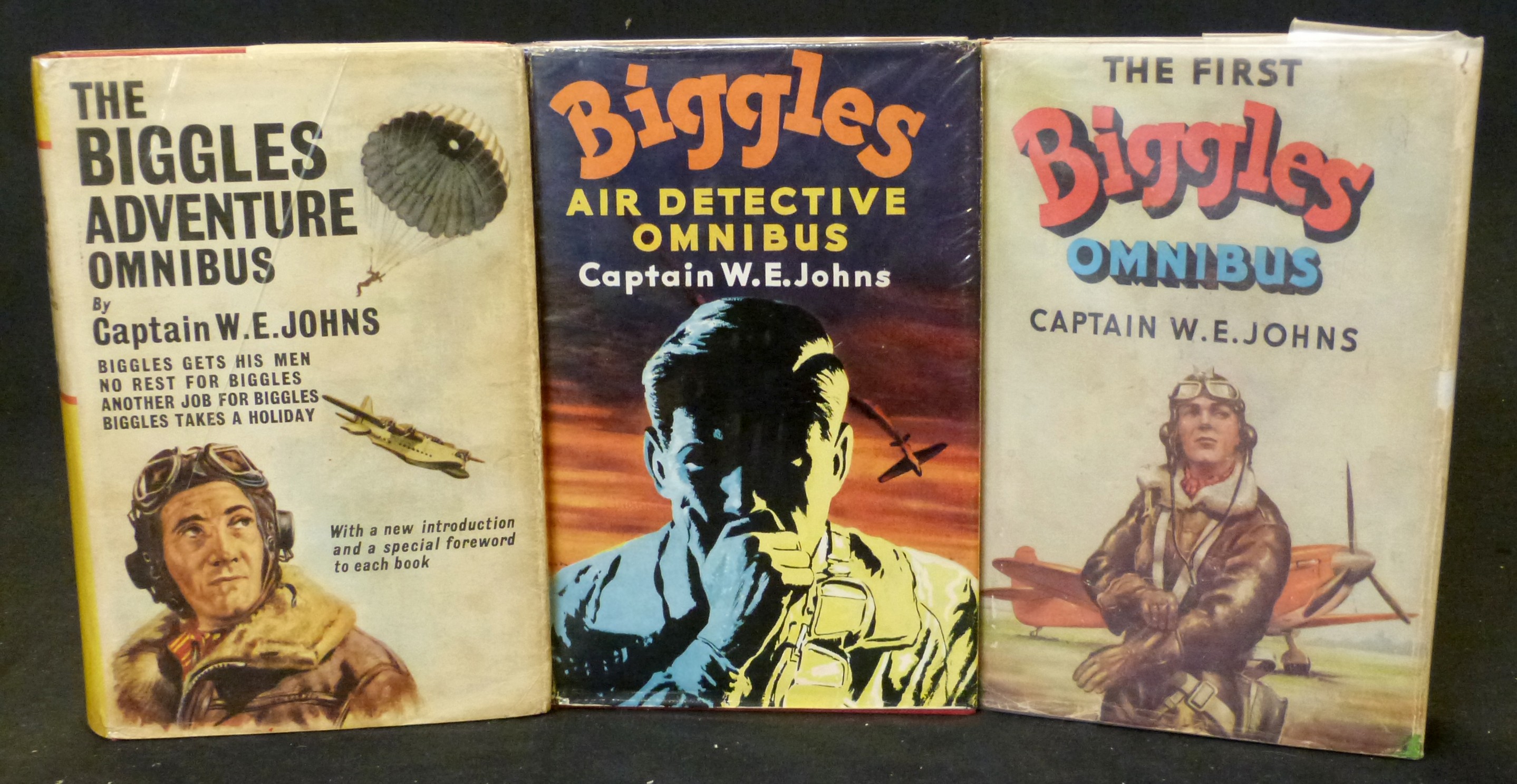 W E JOHNS: 3 titles: THE FIRST BIGGLES OMNIBUS, London, Hodder & Stoughton, 1953, 1st edition,