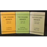 MARTIN SEYMOUR-SMITH, C H SISSON & ROBERT NYE: THE ENGLISH SERMON, vol 1 1550-1650, vol 2 1650-1750,