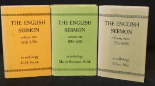 MARTIN SEYMOUR-SMITH, C H SISSON & ROBERT NYE: THE ENGLISH SERMON, vol 1 1550-1650, vol 2 1650-1750,