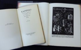 EDWARD MARION COX (ED): SAPPHO, THE TEXT ARRANGED WITH TRANSLATIONS, AN INTRODUCTION AND NOTES,