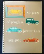 ERIC FRASER (ILL): 50 YEARS OF PROGRESS JOWETT CARS 1901-51, Bradford and London, Lund Humphries [