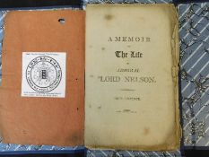 ANON: A MEMOIR OF THE LIFE OF ADMIRAL LORD NELSON, Norwich, J Payne [1801?], 19pp, covers events