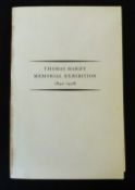 RICHARD L PURDY (ED): THOMAS HARDY, OM 1848-1928 CATALOGUE OF A MEMORIAL EXHIBITION..., New Haven,