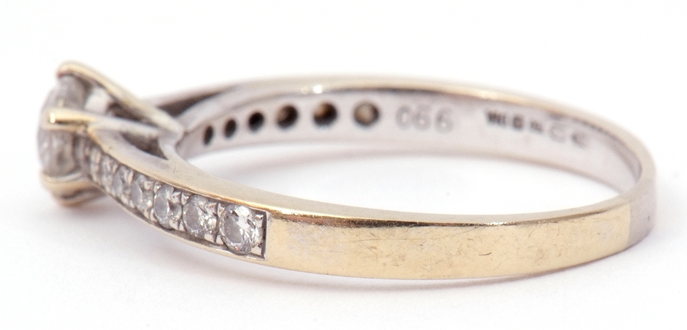 Precious metal diamond set ring, the central brilliant cut diamond 0.25ct approx in a coronet - Image 3 of 9