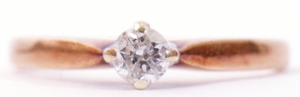 9ct gold solitaire diamond ring, the brilliant cut diamond 0.25ct approx, cardinal set and raised - Image 2 of 10