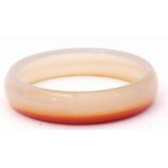 Jade bangle with brown coloured tones, inside diam 6cm, 41.5gms g/w