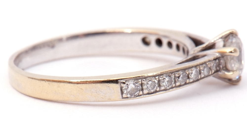 Precious metal diamond set ring, the central brilliant cut diamond 0.25ct approx in a coronet - Image 6 of 9