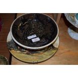 STUDIO POTTERY BOWL AND ROYAL DOULTON PLATE FROM THE OLD ENGLISH SCENES SERIES