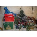 THREE BOXES OF CHRISTMAS DECORATIONS