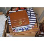 BOX OF HANDBAGS ETC