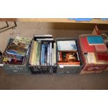 THREE BOXES OF BOOKS, VARIOUS TITLES INCLUDING THE DOOMSDAY BOOK, ANCIENT EGYPT AND THE LAW OF
