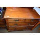 MAHOGANY FOUR DRAWER CHEST CIRCA LATE 19TH CENTURY, 107CM WIDE