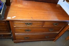 MAHOGANY FOUR DRAWER CHEST CIRCA LATE 19TH CENTURY, 107CM WIDE