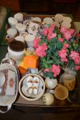 TWO BOXES OF CERAMIC MUGS, SOME COMMEMORATIVE INCLUDING MARRIAGE OF PRINCE OF WALES AND PRINCESS