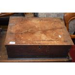 OAK BIBLE BOX (A/F), 18TH/19TH CENTURY, 52CM WIDE