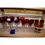 RED COLOURED GLASS WARES