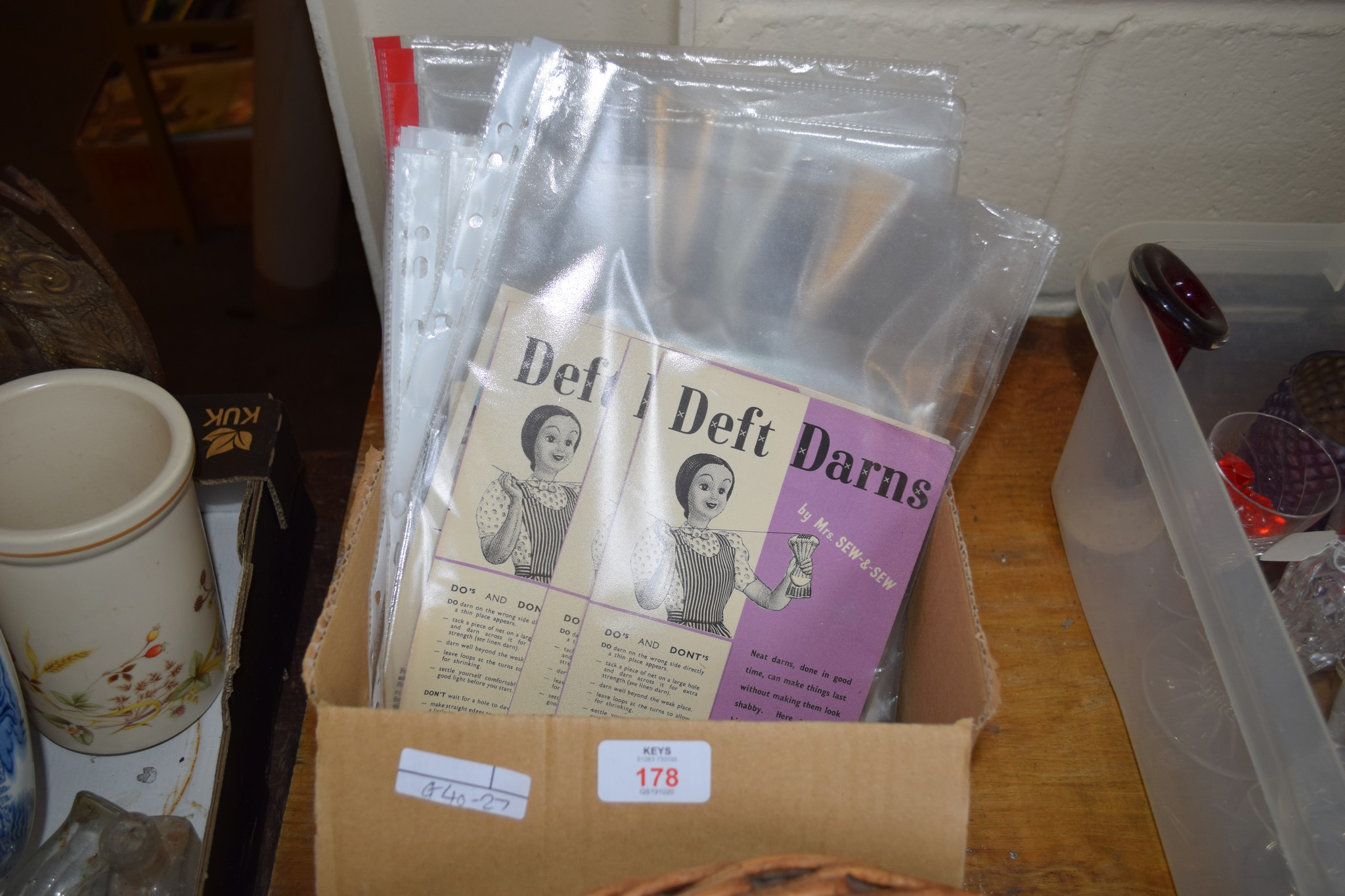 SEWING ITEMS AND MAGAZINES “DEFT DARNS” AND “LOOK AFTER YOUR WOOLLENS”