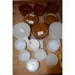 CERAMIC DISHES, SOUP BOWLS AND SOME PLASTIC BOWLS