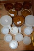 CERAMIC DISHES, SOUP BOWLS AND SOME PLASTIC BOWLS
