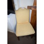 REPRODUCTION YELLOW UPHOLSTERED SIDE CHAIR