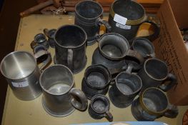 COLLECTION OF VARIOUS PEWTER MUGS AND JUGS