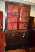 19TH CENTURY MAHOGANY GLAZED TOP SIDE CABINET, 106CM WIDE