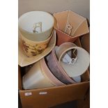 BOX OF VARIOUS LAMP SHADES