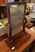 VICTORIAN MAHOGANY SWING MIRROR, 44CM WIDE