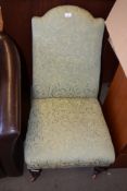 VICTORIAN GREEN UPHOLSTERED NURSING CHAIR