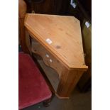 MODERN PINE WALL MOUNTING CORNER CUPBOARD, 59CM WIDE