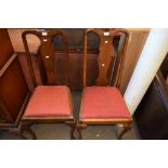 PAIR OF QUEEN ANNE STYLE DINING CHAIRS