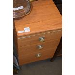 MODERN THREE DRAWER BEDSIDE CABINET, 40CM WIDE